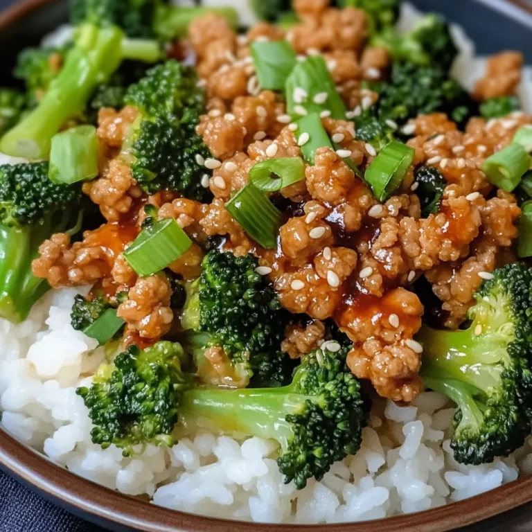 Honey Sriracha Ground Chicken and Broccoli