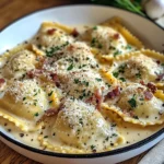 Olive Garden-Inspired Ravioli Carbonara