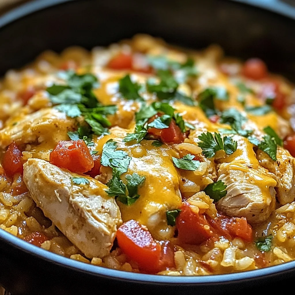 One Pot Queso Chicken and Rice : Easy Comfort Food
