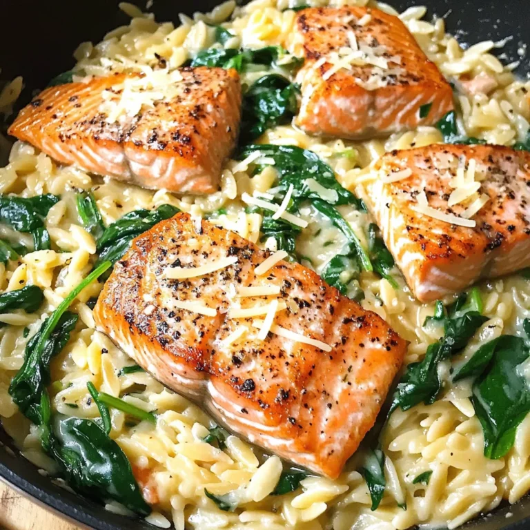 One Skillet Salmon with Lemon Orzo