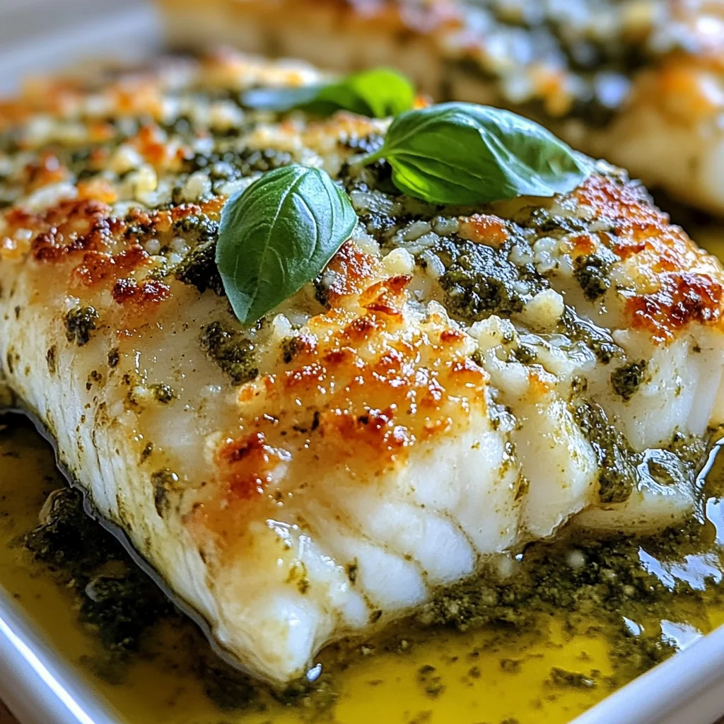 Pesto Parmesan Baked Cod