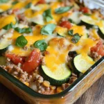 Savory Ground Turkey Zucchini Casserole