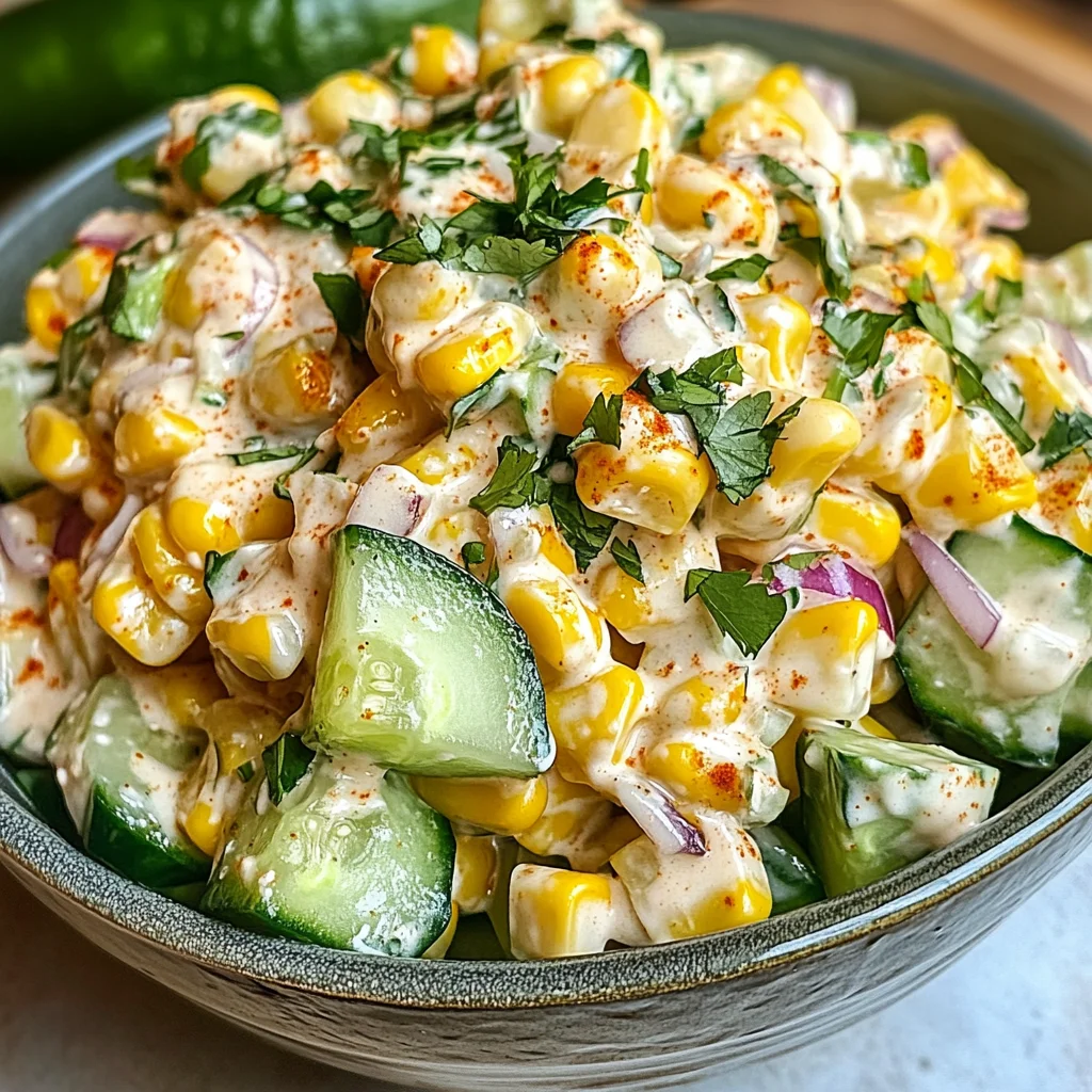 Street Corn Creamy Cucumber Salad