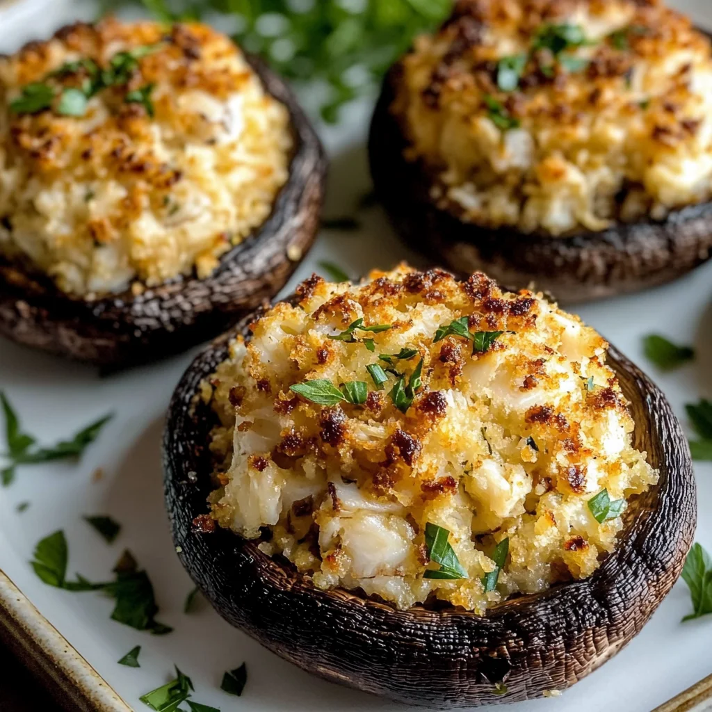 Tasty Crab Stuffed Portobello Mushrooms