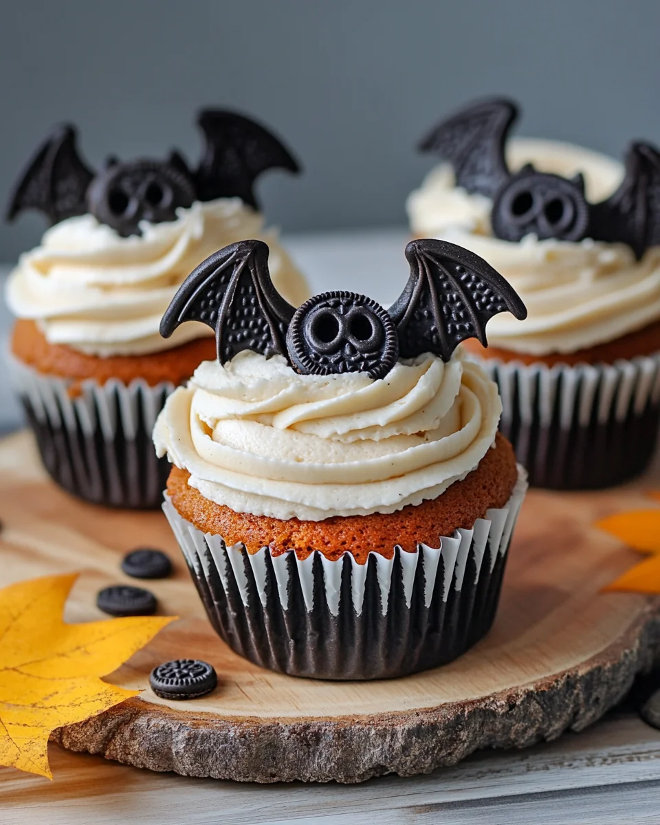 Vegan Oreo Bat Cupcakes