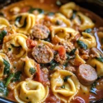 Crockpot Cheese Tortellini and Sausage