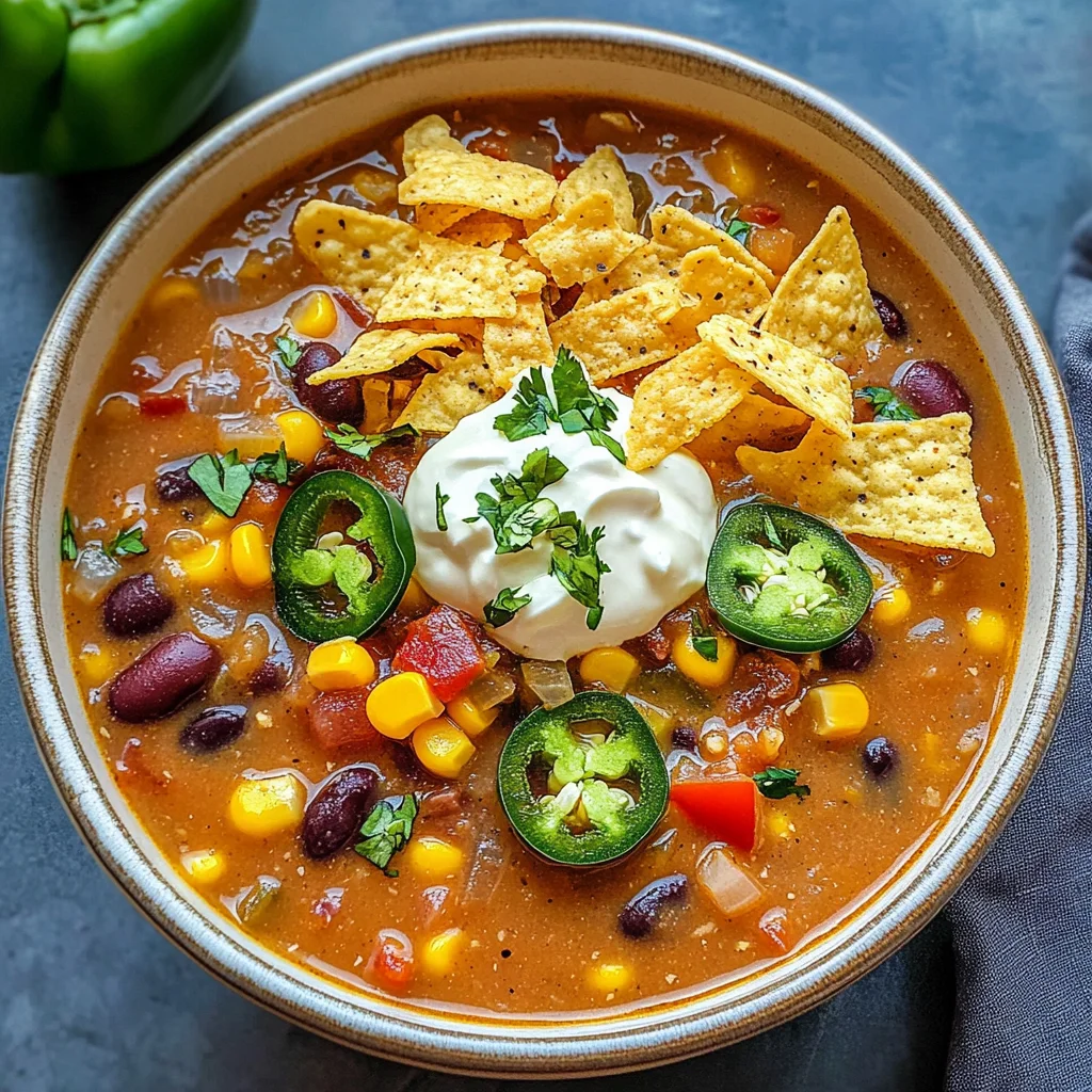 Crockpot Vegetarian Tortilla Soup