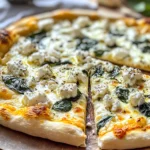 Greek Roasted Garlic Spinach White Pizza