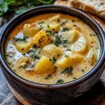 Hearty Cheddar Garlic Herb Potato Soup Recipe