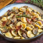 Orecchiette with Mushroom Thyme Sauce