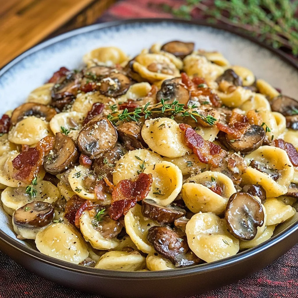 Orecchiette with Mushroom Thyme Sauce