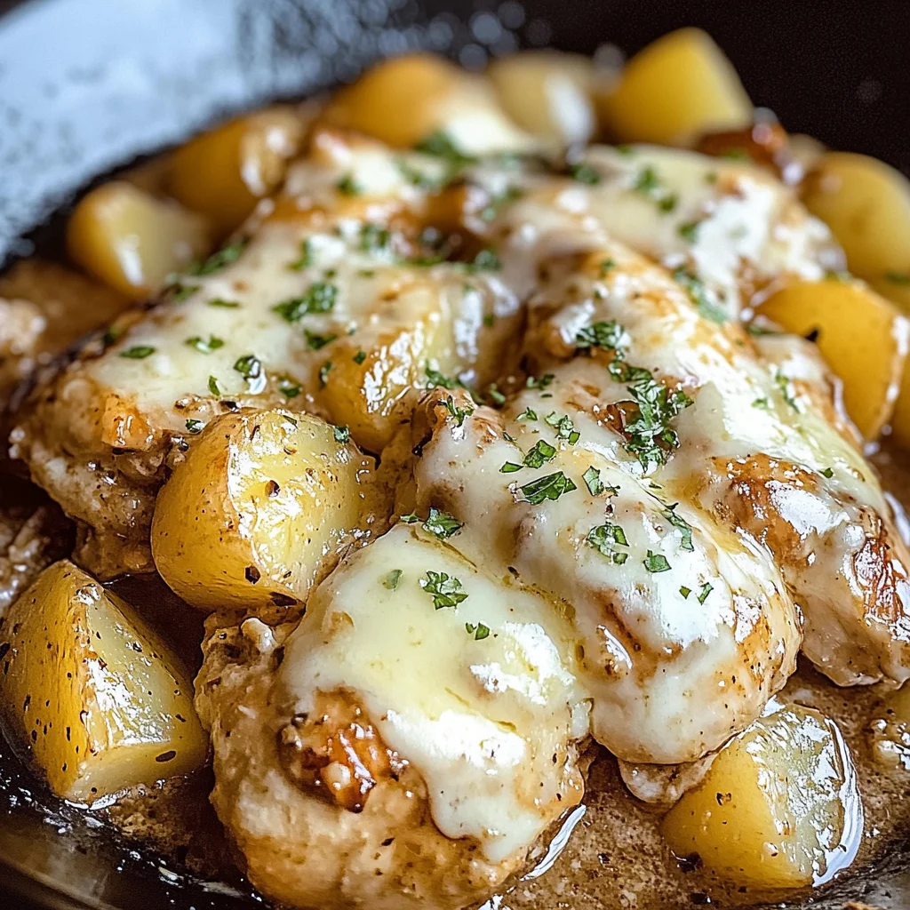 Slow Cooker Garlic Parmesan Chicken and Potatoes