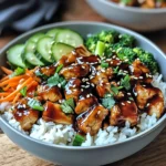 Sticky Chicken Rice Bowls