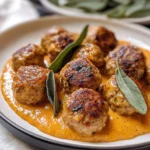 Turkey Meatballs in Pumpkin Sage Sauce