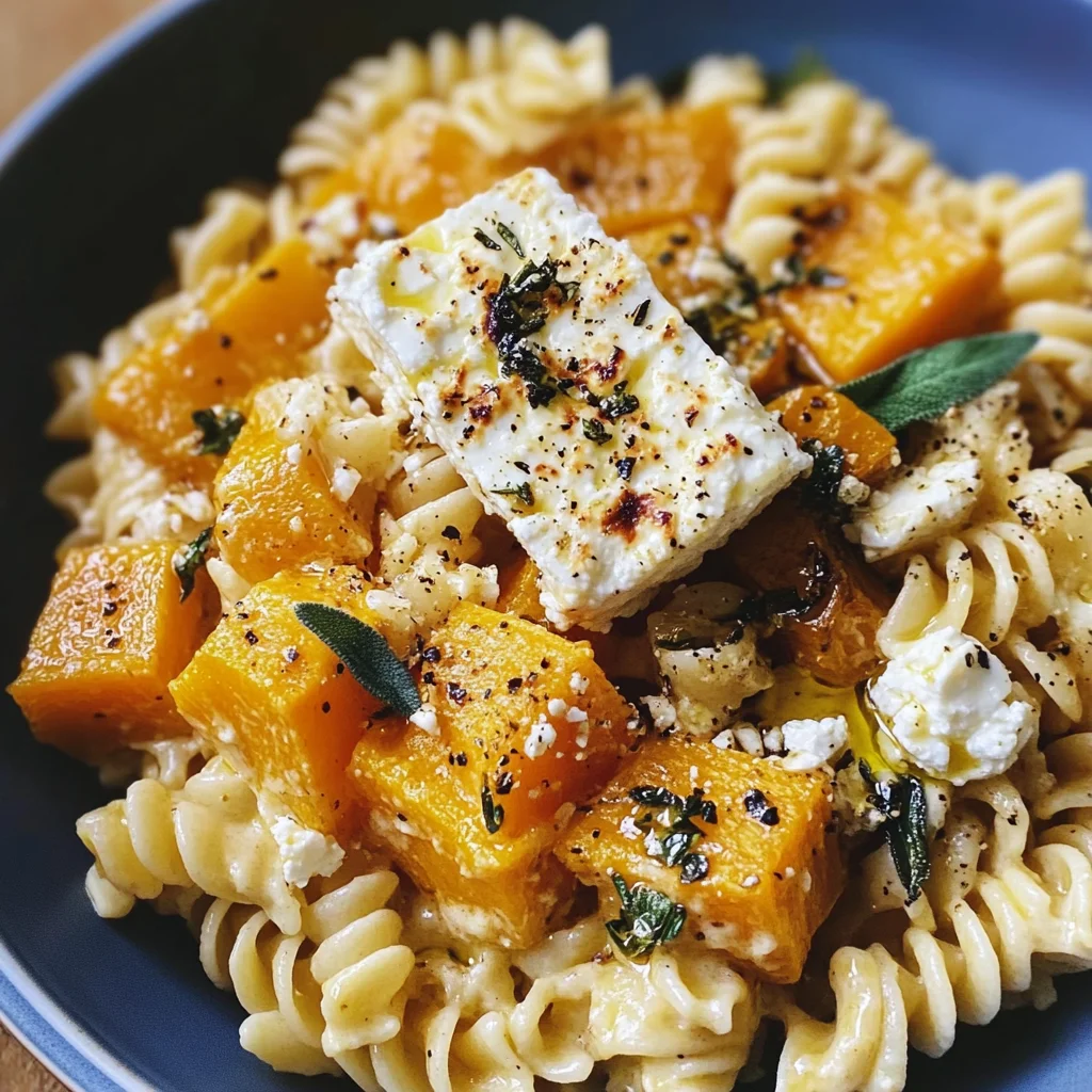 Baked Feta and Butternut Squash Pasta with Sage and Garlic