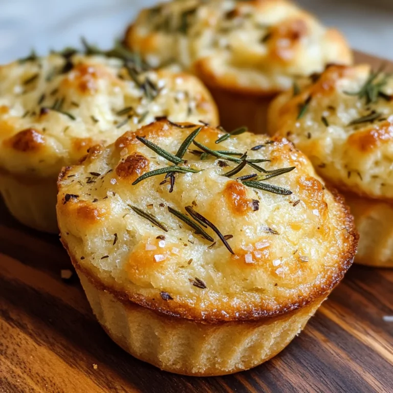 Easy Garlic Rosemary Focaccia Muffins