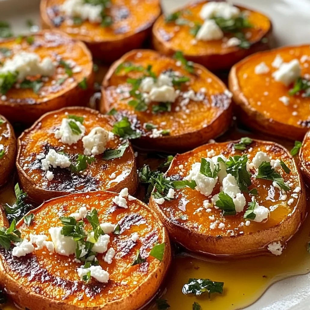 Roasted Sweet Potato Rounds with Honey & Feta