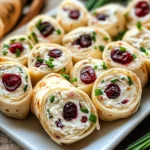 Savory Christmas Cranberry Roll Ups