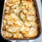 Scalloped Potatoes with Caramelized Onions and Gruyere
