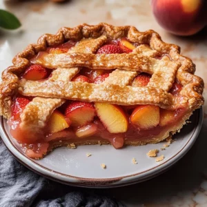 Brown Butter Strawberry Peach Pie