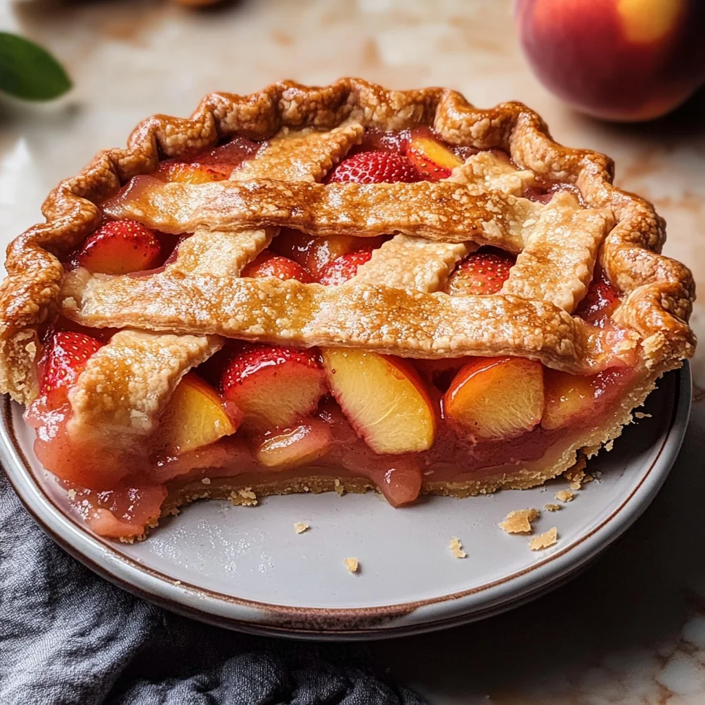 Brown Butter Strawberry Peach Pie