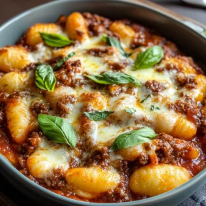 Cheesy Bolognese Gnocchi Bake
