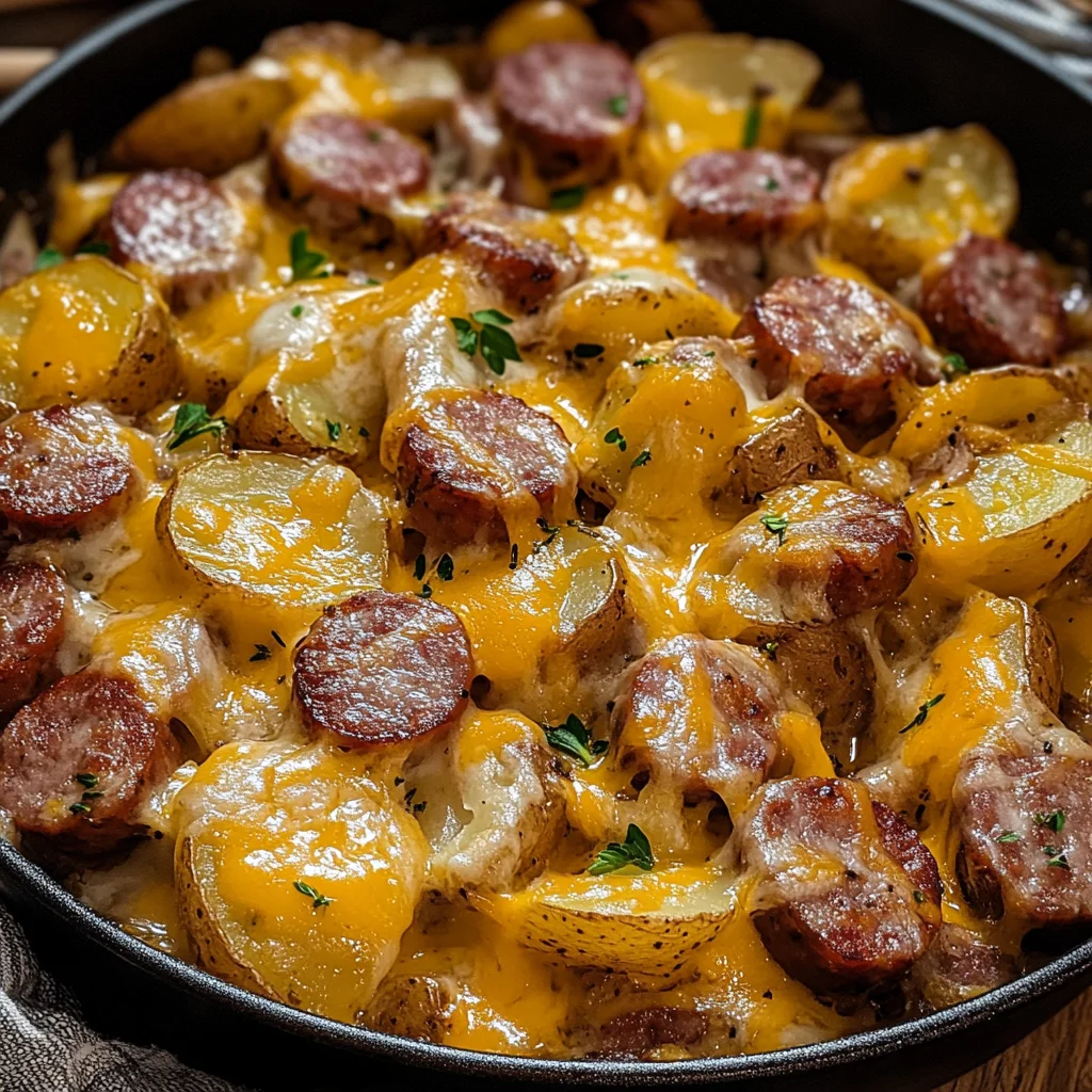 Cheesy Ranch Potatoes and Smoked Sausage