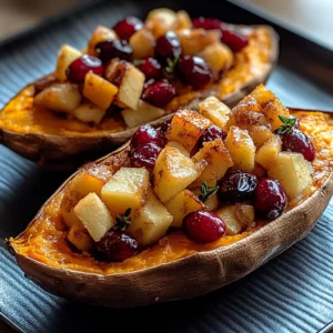 Cranberry Apple Twice-Baked Sweet Potatoes