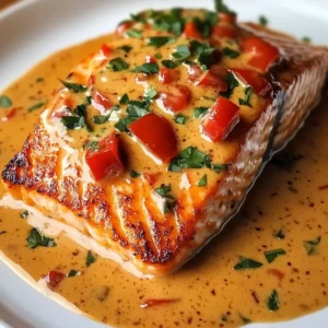 Creamy Roasted Red Pepper Salmon Recipe - Delicious & Easy