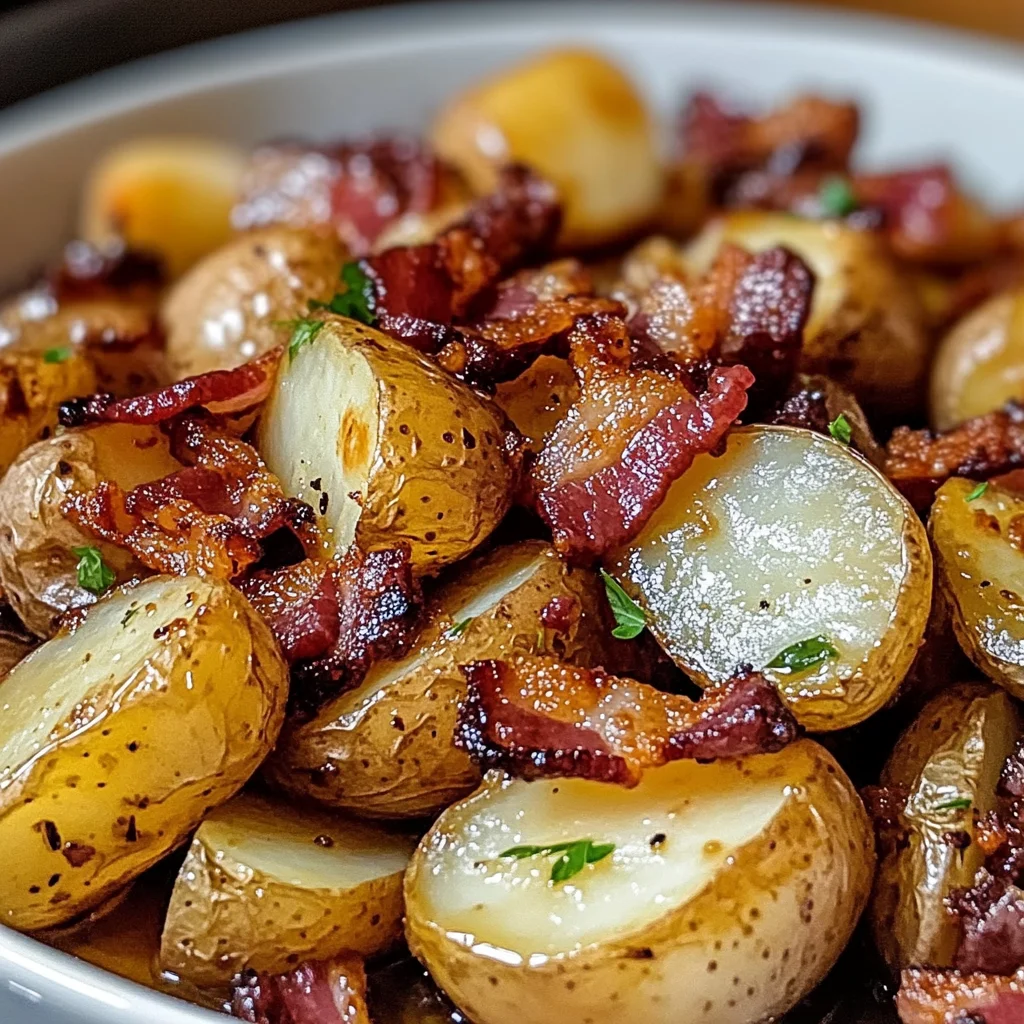 Crispy Bacon Honey Roasted Potatoes