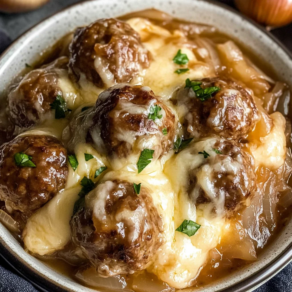 Crock Pot French Onion Meatballs