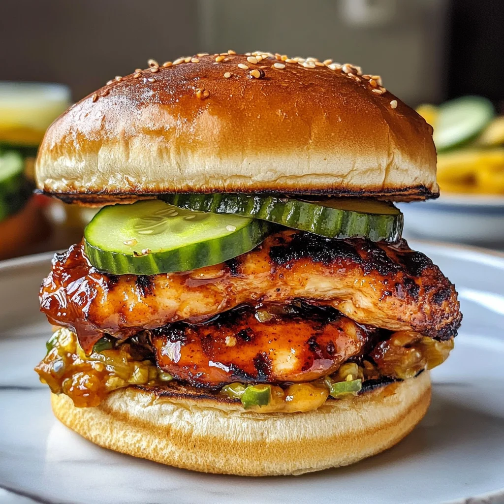 Grilled Korean BBQ Chicken Sandwich