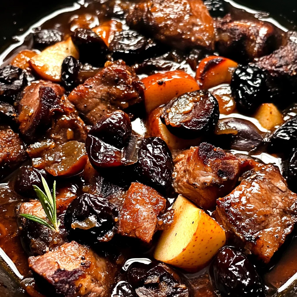 Pork Stew with Bacon, Apples, and Prunes