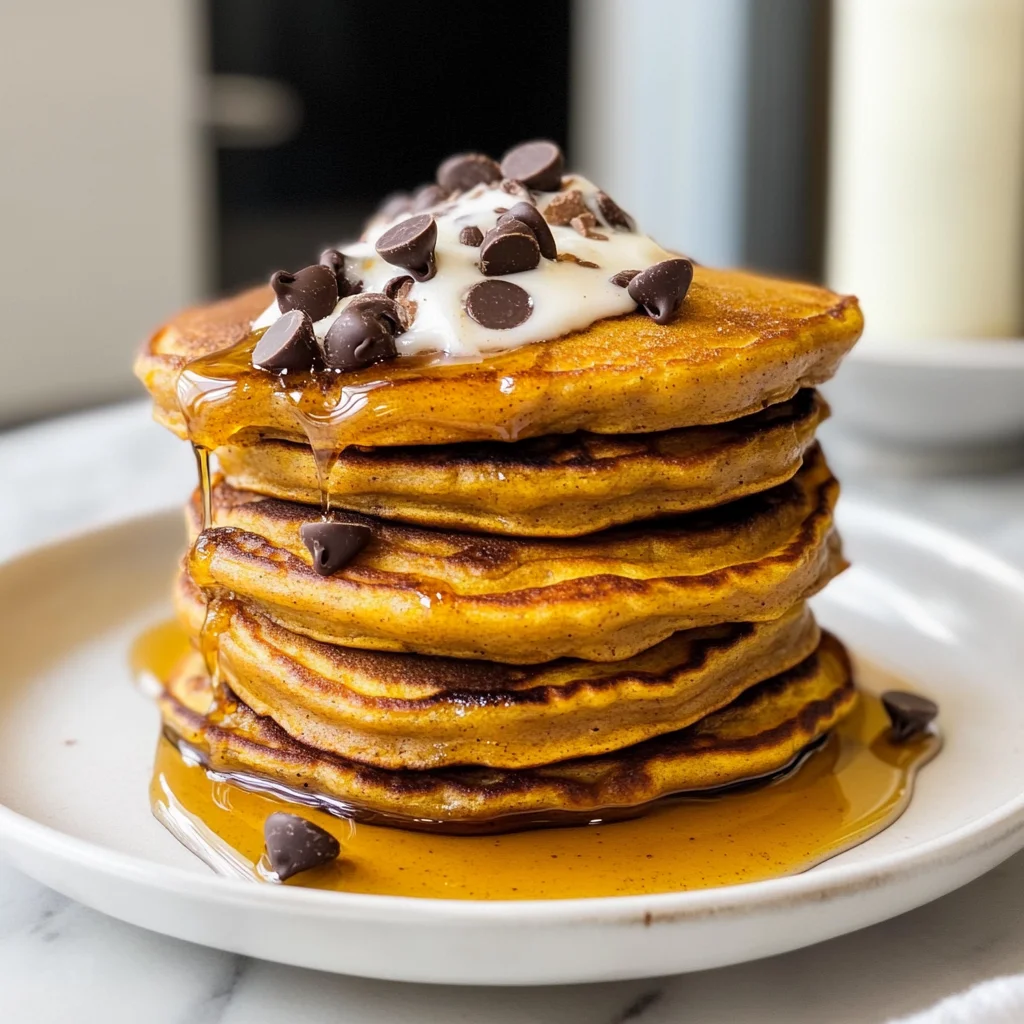Pumpkin Chocolate Chip Pancakes