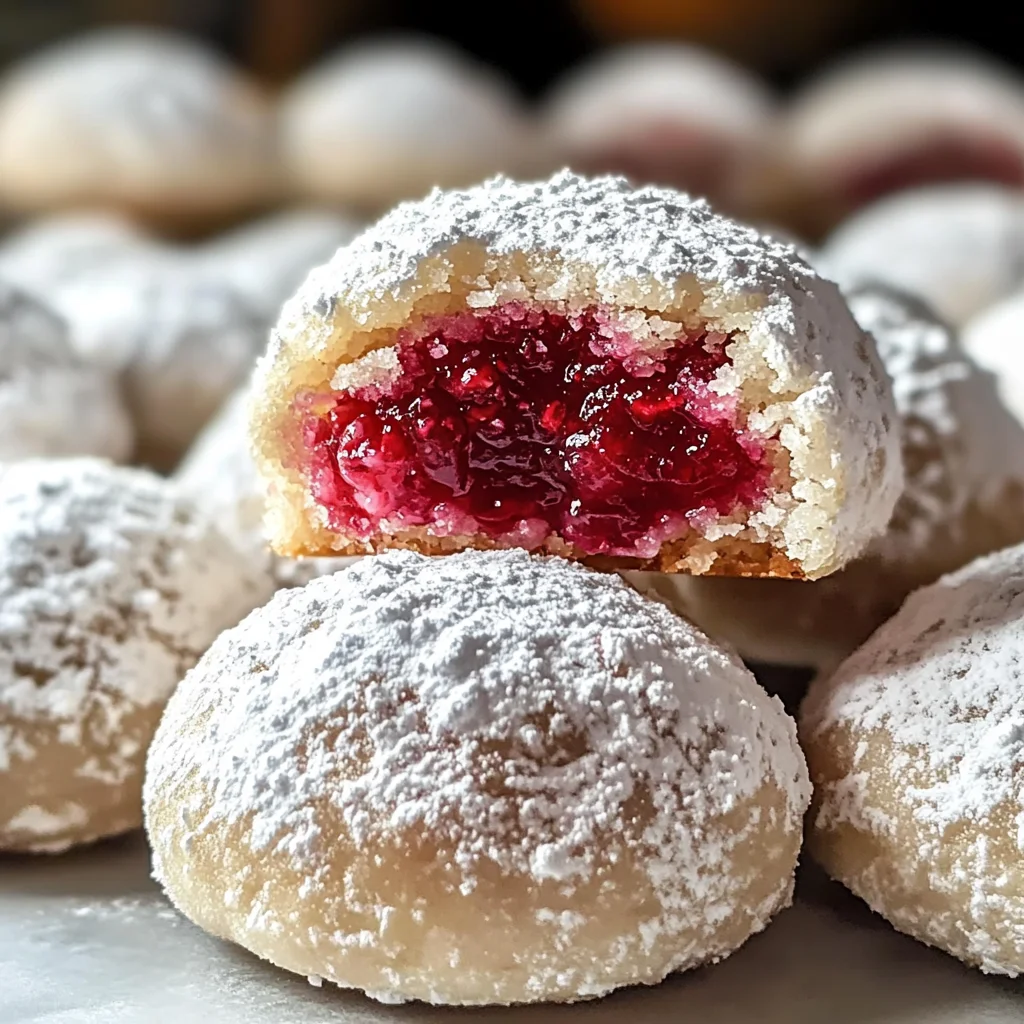 Raspberry Almond Snowball Cookies Delightful Easy Recipe