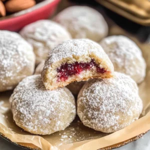 Raspberry Filled Almond Snowball Cookies for Sweet Moments