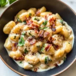 Roasted Garlic Cream Sauce with Gnocchi