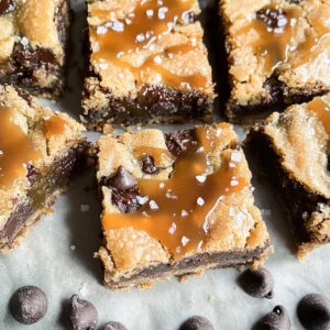 Salted Caramel Chocolate Chip Cookie Bars