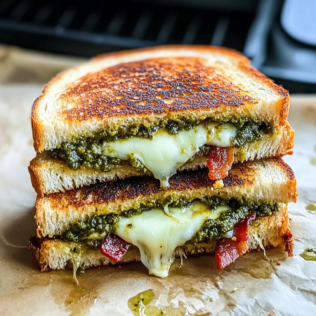 Sourdough Pesto Grilled Cheese