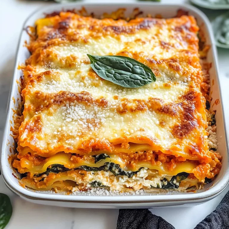 Vegetarian Pumpkin Spinach Lasagna