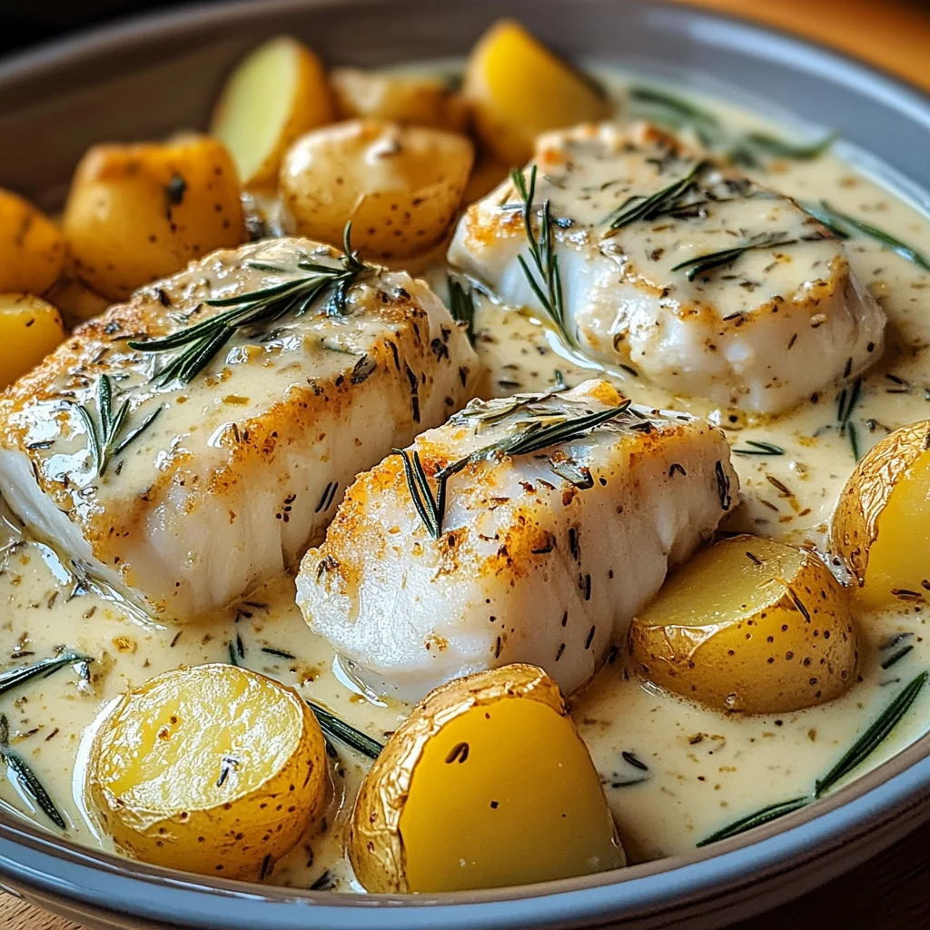 Cod & Potatoes in Rosemary Cream Sauce