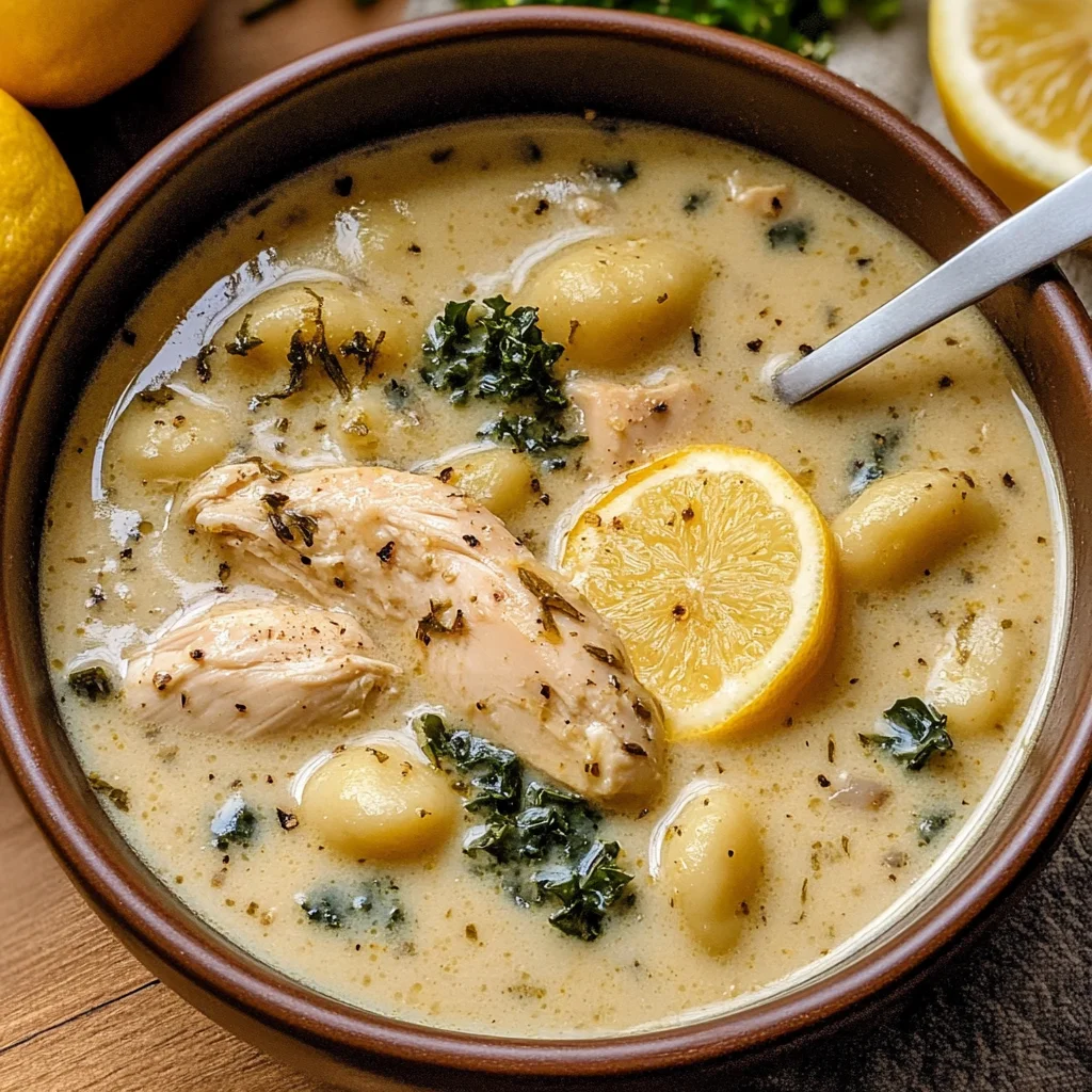 Creamy Winter Lemon Chicken Gnocchi Soup