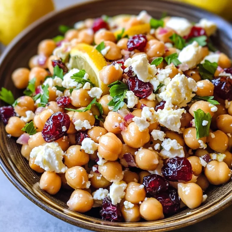 Feta & Cranberry Chickpeas with Lemon Vinaigrette