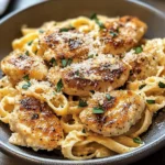 Garlic Butter Chicken Bites with Creamy Parmesan Pasta