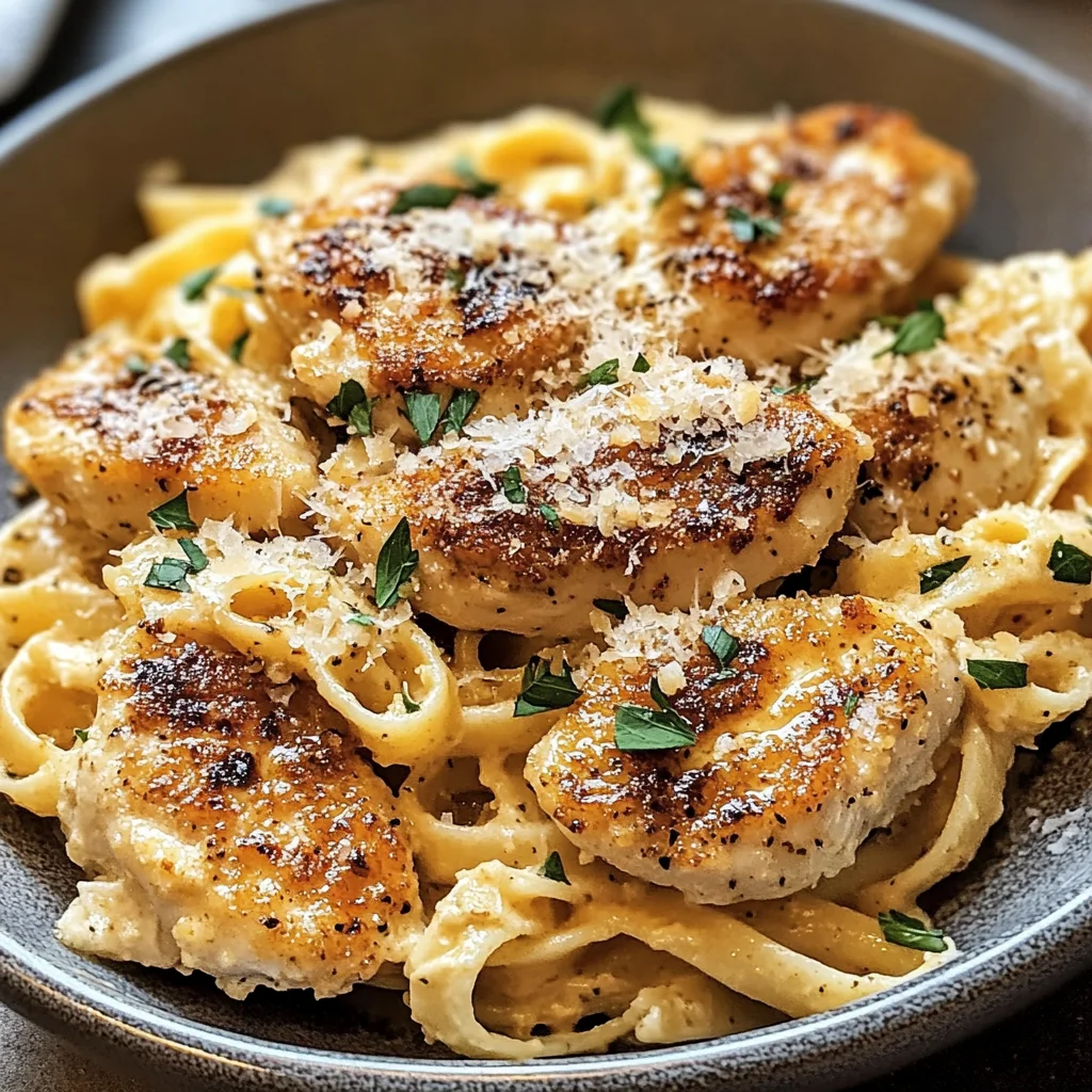 Garlic Butter Chicken Bites with Creamy Parmesan Pasta