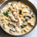 Roasted Garlic White Chicken Lasagna Soup