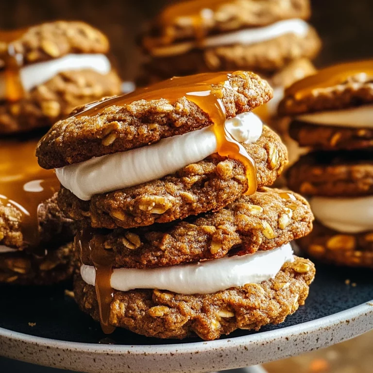 Salted Caramel Gingerbread Oatmeal Cream Pies