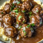 Slow Cooker Salisbury Steak Meatballs (Frozen Meatballs)