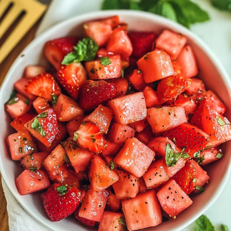 Strawberry Watermelon Salad with Honey-Lime Vinaigrette