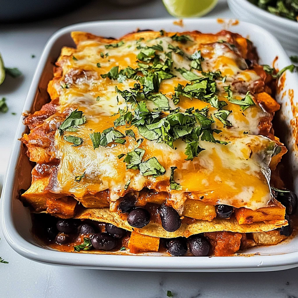 Sweet Potato and Black Bean Enchilada Casserole: A Hearty, Vegetarian Delight